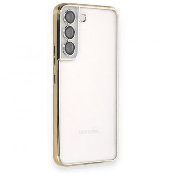 BSSM Samsung Galaxy S22 Razer Lensli Silikon Gold Kılıf