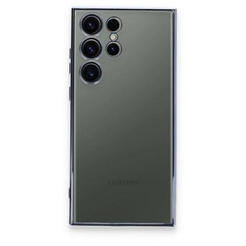 BSSM Samsung Galaxy S23 Ultra Razer Lensli Silikon Açık Mavi Cep Telefonu Kılıfı