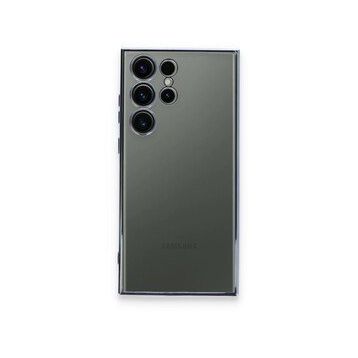 BSSM Samsung Galaxy S23 Ultra Razer Lensli Silikon Açık Mavi Cep Telefonu Kılıfı