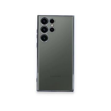 BSSM Samsung Galaxy S23 Ultra Razer Lensli Silikon Açık Mavi Cep Telefonu Kılıfı
