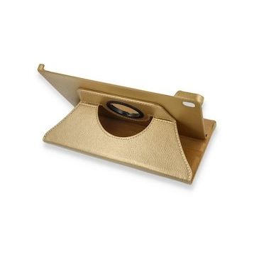 BSSM Samsung Galaxy T500 Tab A7 10.4 360 Deri Gold Tablet Kılıfı