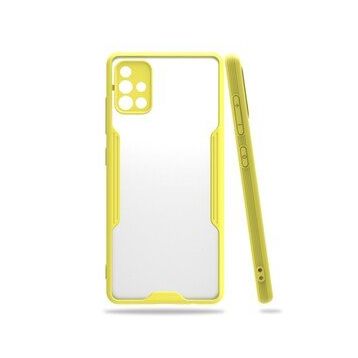 BSSM Sarı Samsung Galaxy A71 Platin Silikon Kılıf