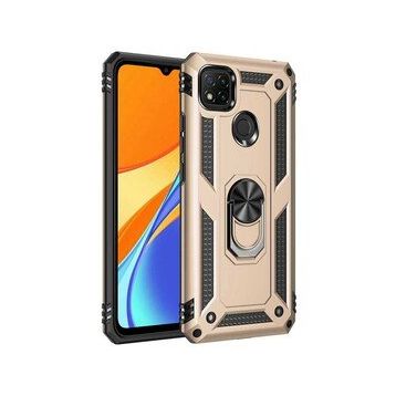 BSSM Sofya Yüzüklü Silikon Kapak - Gold Xiaomi Redmi 9C Kılıf