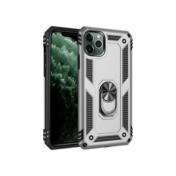 BSSM Sofya Yüzüklü Silikon Kapak - Gümüş iPhone 11 Pro Max Kılıf