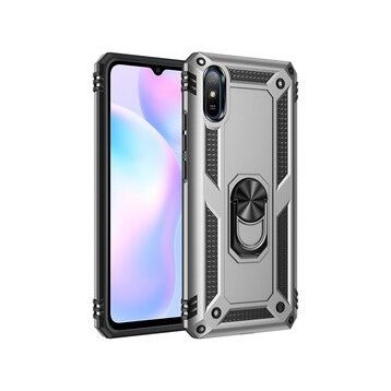 BSSM Sofya Yüzüklü Silikon Kapak - Gümüş Xiaomi Redmi 9A Kılıf