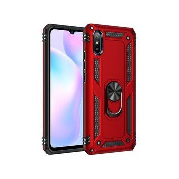 BSSM Sofya Yüzüklü Silikon Kapak - Kırmızı Xiaomi Redmi 9A Kılıf