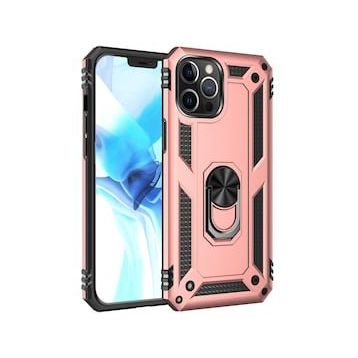 BSSM Sofya Yüzüklü Silikon Kapak - Rose iPhone 12 Pro Max Kılıf