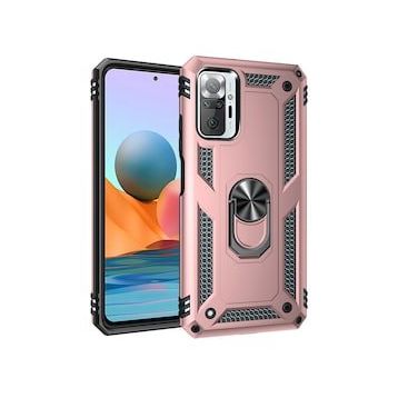 BSSM Sofya Yüzüklü Silikon Kapak - Rose Xiaomi Redmi Note 10 Pro Kılıf