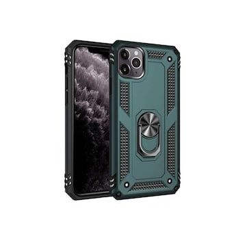 BSSM Sofya Yüzüklü Silikon Kapak - Yeşil iPhone 11 Pro Kılıf