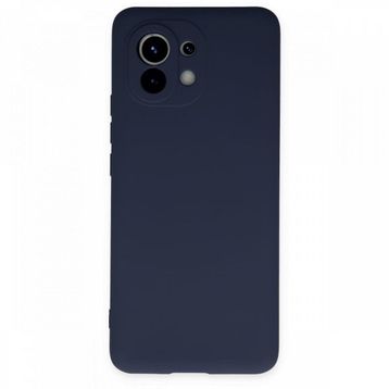 BSSM Xiaomi Mi 11 Kılıf Nano İçi Kadife Silikon Lacivert Kılıf