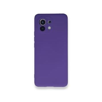 BSSM Xiaomi Mi 11 Kılıf Nano İçi Kadife Silikon Mor Kılıf
