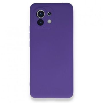 BSSM Xiaomi Mi 11 Kılıf Nano İçi Kadife Silikon Mor Kılıf