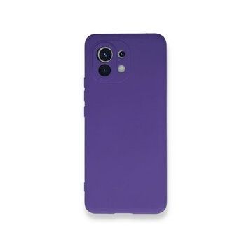 BSSM Xiaomi Mi 11 Kılıf Nano İçi Kadife Silikon Mor Kılıf