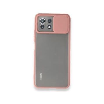 BSSM Xiaomi Mİ 11 Lite Palm Buzlu Kamera Sürgülü Silikon Pembe Kılıf