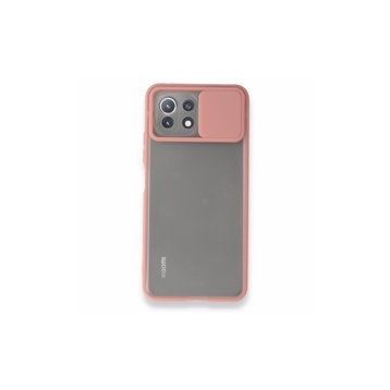 BSSM Xiaomi Mİ 11 Lite Palm Buzlu Kamera Sürgülü Silikon Pembe Kılıf