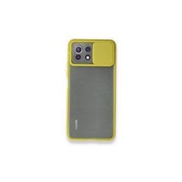 BSSM Xiaomi Mİ 11 Lite Palm Buzlu Kamera Sürgülü Silikon Sarı Kılıf