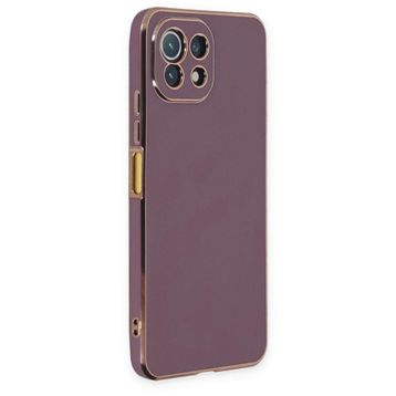 BSSM Xiaomi Mi 11 Lite Volet Silikon Mor Kılıf