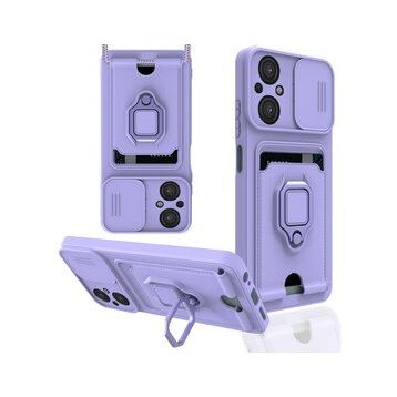 BSSM Xiaomi Poco M5 Zuma Kartvizitli Yüzüklü Silikon Lila Kılıf