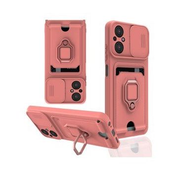 BSSM Xiaomi Poco M5 Zuma Kartvizitli Yüzüklü Silikon Pembe Kılıf