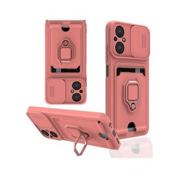 BSSM Xiaomi Poco M5 Zuma Kartvizitli Yüzüklü Silikon Pembe Kılıf