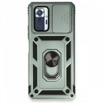 BSSM Xiaomi Redmi Note 10 Pro Pars Lens Yüzüklü Silikon Yeşil Cep Telefonu Kılıfı