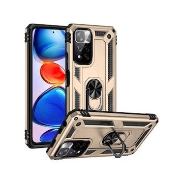 BSSM Xiaomi Redmi Note 11 Pro Plus 5G Sofya Yüzüklü Silikon Kapak Gold Kılıf