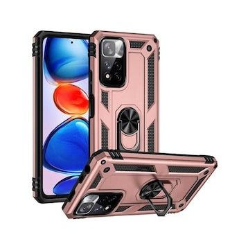 BSSM Xiaomi Redmi Note 11 Pro Plus 5G Sofya Yüzüklü Silikon Kapak Rose Kılıf
