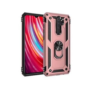 BSSM Xiaomi Redmi Note 8 Pro Sofya Yüzüklü Silikon Kapak Rose Kılıf