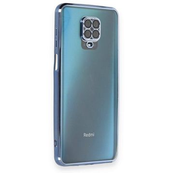 BSSM Xiaomi Redmi Note 9 Pro Razer Lensli Silikon Açık Mavi Cep Telefonu Kılıfı