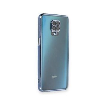 BSSM Xiaomi Redmi Note 9 Pro Razer Lensli Silikon Açık Mavi Cep Telefonu Kılıfı
