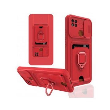 BSSM Zuma Kartvizitli Yüzüklü Silikon - Kırmızı Xiaomi Redmi 9C Kılıf