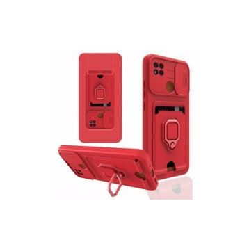 BSSM Zuma Kartvizitli Yüzüklü Silikon - Kırmızı Xiaomi Redmi 9C Kılıf