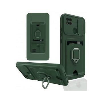 BSSM Zuma Kartvizitli Yüzüklü Silikon - Yeşil Xiaomi Redmi 9C Kılıf