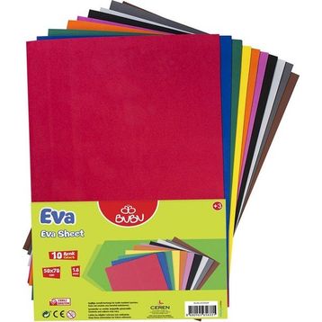 Bu-Bu 0020 50x70 cm 10 Renk Simli Yapışkanlı Eva