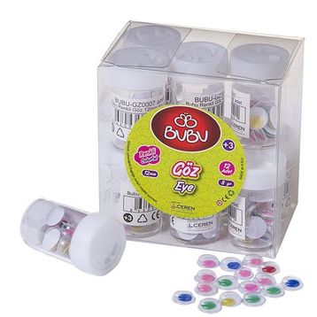 Bu-Bu 12 mm 8 gr 12'li Renkli Göz
