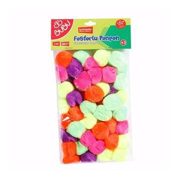 Bu-Bu 3 cm 50'li Karma Fosforlu Ponpon