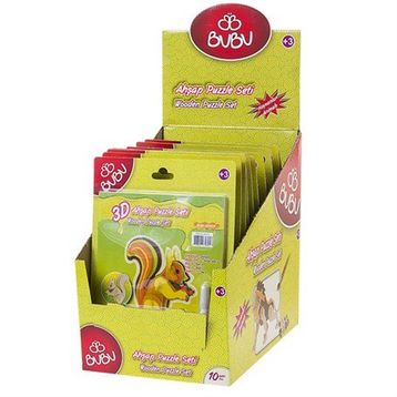 Bu-Bu APS001 3D Boyamalı Hayvanlar Serisi Ahşap Puzzle Set