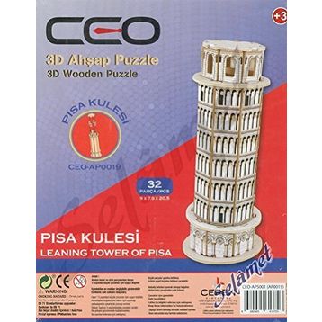 Bu-Bu APS001 3D Boyamalı Hayvanlar Serisi Ahşap Puzzle Set