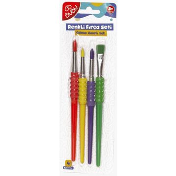 Bu-Bu FR0006 Soft Touch 4`lü Canlı Renkler Fırça Seti