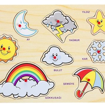 Bu-Bu Gökyüzü 8 Parça Ahşap Puzzle