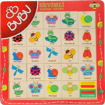 Bu-Bu Hayvanlar Hafıza Ahşap Puzzle