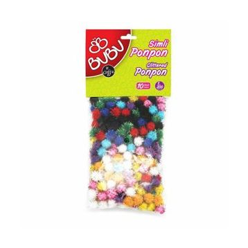 Bu-Bu Simli 1 cm 200'lü Ponpon