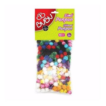 Bu-Bu Simli 1 cm 200'lü Ponpon