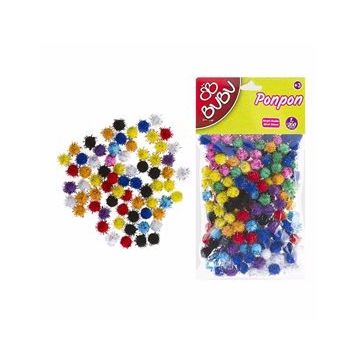 Bu-Bu Simli 1 cm 200'lü Ponpon