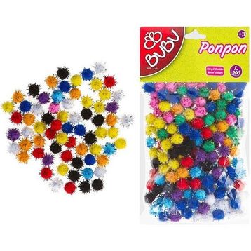Bu-Bu Simli 1 cm 200'lü Ponpon
