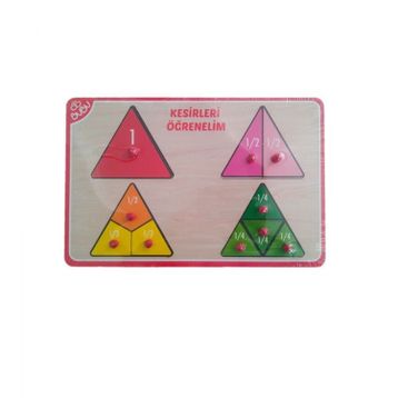 Bu-Bu Üçgen Kesirler Ahşap Puzzle