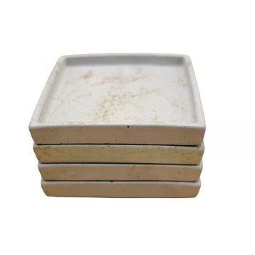Bubigo Kare Beton Gold 4’lü Bardak Altlığı
