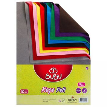 Bubu 50x70 cm Karışık Renk 10'lu A4 Keçe