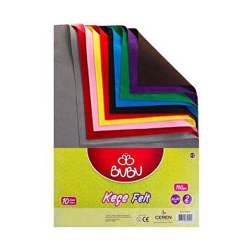 Bubu 50x70 cm Karışık Renk 10'lu A4 Keçe