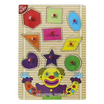 BuBu Ahşap Palyaço Geometrik Şekiller Puzzle